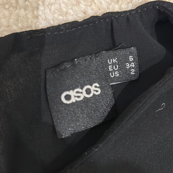 Asos Black Dress Thin Pull Over And Go Dress Size 2 Two Layers - Picture 13 of 14